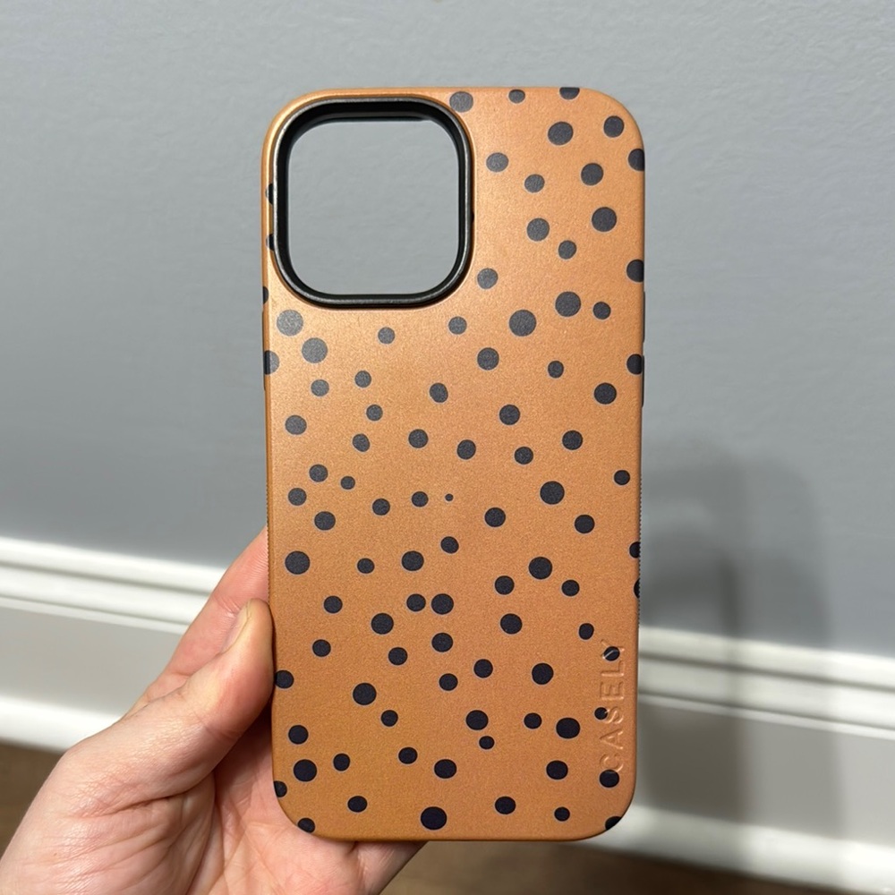 Caselt Brown and Black iPhone Case with Polka Dot Design iphone 13 pro max
